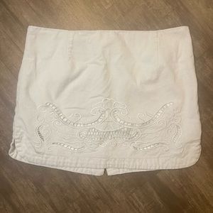 White Denim Mini Skirt